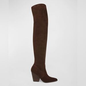 Veronica Beard Lalita Suede Over The Knee Boots Brown Fall Winter Sz 5.5